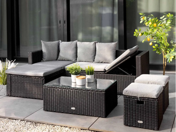 Комплект садовой мебели Di Volio Bologna Черный/серый-0