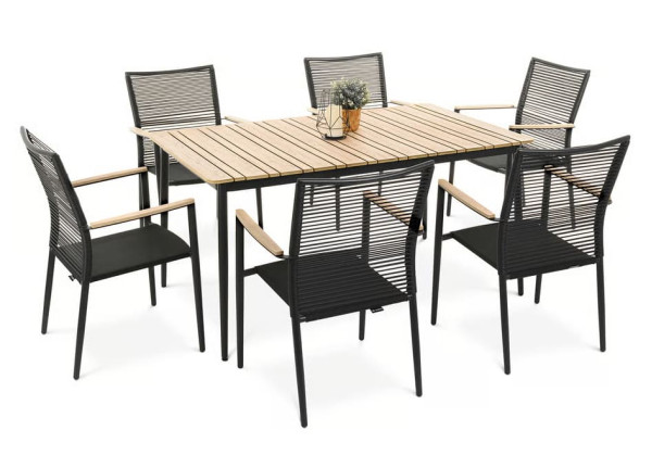 Комплект садовой мебели Di Volio Breno 6+1 Черный/бежевый-5