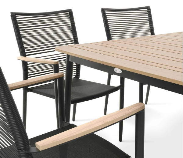 Комплект садовой мебели Di Volio Breno 6+1 Черный/бежевый-9