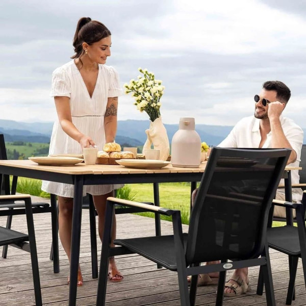 Комплект садових меблів Di Volio Brivio 6+1 Чорний/бежевий-2