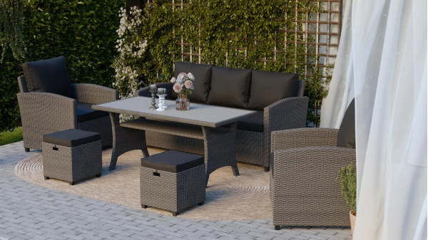 Комплект садових меблів Di Volio Genova Сірий/графіт-9