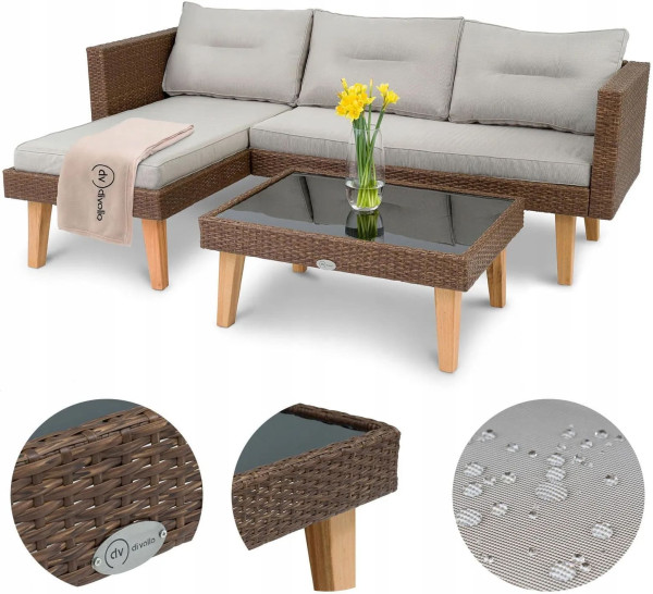 Комплект садових меблів Di Volio Imola Коричневий-7