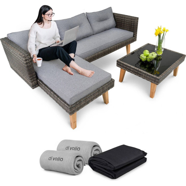 Комплект садових меблів Di Volio Imola Сірий-1