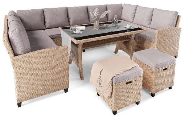 Комплект садовой мебели Di Volio Livorno Бежевый/серый-7
