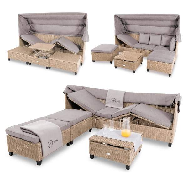 Модульный комплект садовой мебели Di Volio Luca Бежевый/серый-7