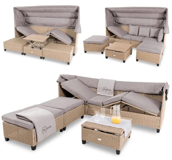 Модульный комплект садовой мебели Di Volio Luca Бежевый/серый-3