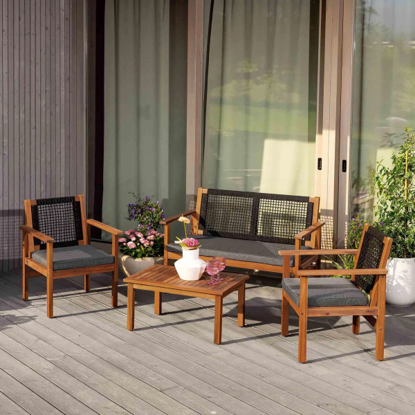 Комплект садових меблів Di Volio Marata Чорний/коричневий-0