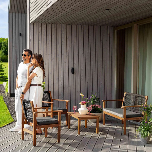 Комплект садових меблів Di Volio Marata Чорний/коричневий-3