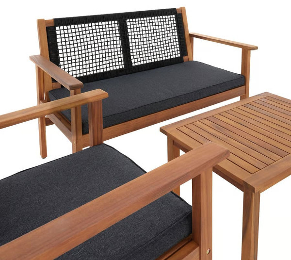 Комплект садових меблів Di Volio Marata Чорний/коричневий-13