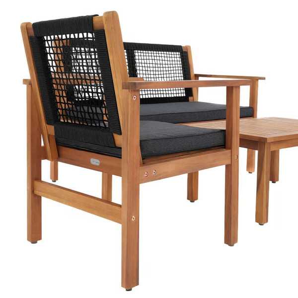 Комплект садових меблів Di Volio Marata Чорний/коричневий-18