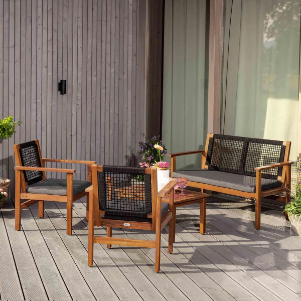 Комплект садових меблів Di Volio Marata Чорний/коричневий-8