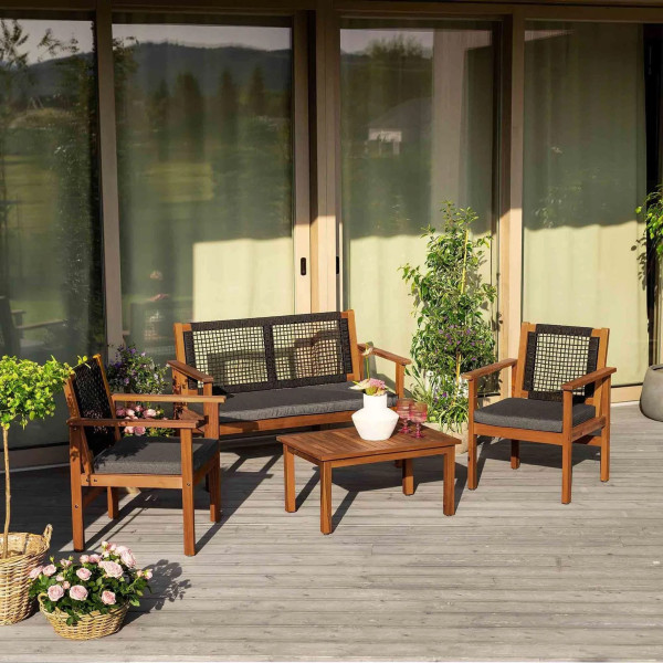 Комплект садових меблів Di Volio Marata Чорний/коричневий-1