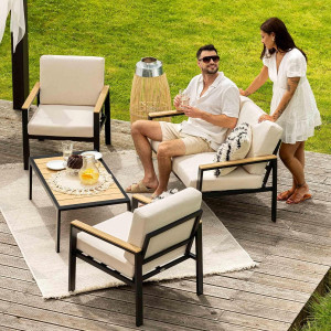 Комплект садових меблів Di Volio Merano Бежевий/чорний