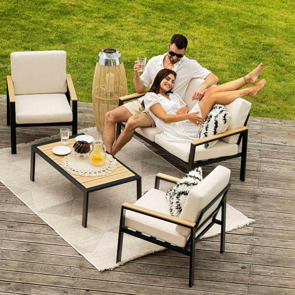 Комплект садовой мебели Di Volio Merano Бежевый/черный-1