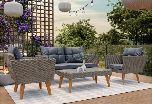 Комплект садових меблів Di Volio Riva Коричневий/сірий-1