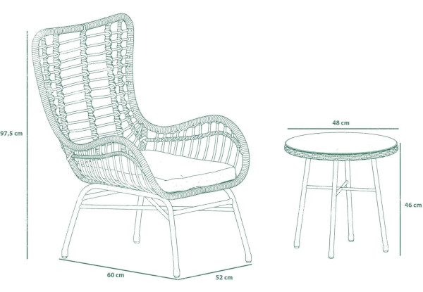 Комплект садовой мебели Di Volio Sorrento Бежевый-13