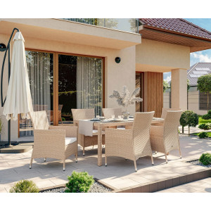 Комплект садовой мебели Di Volio VERONA 6+1 Бежевый