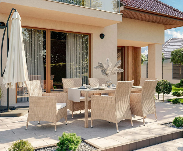 Комплект садовой мебели Di Volio VERONA 6+1 Бежевый-0