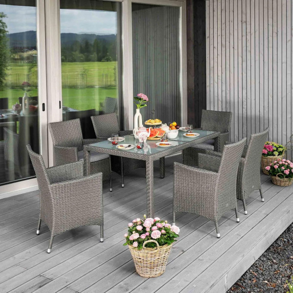 Комплект садовой мебели Di Volio VERONA 6+1 Серый-0