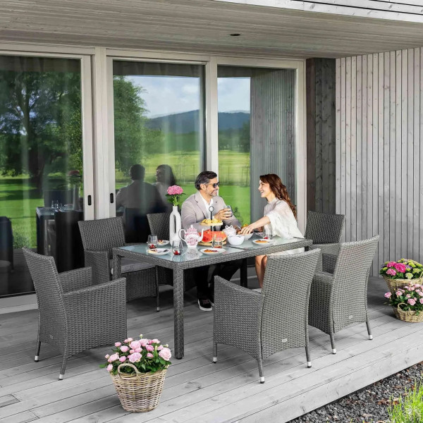 Комплект садовой мебели Di Volio VERONA 6+1 Серый-1