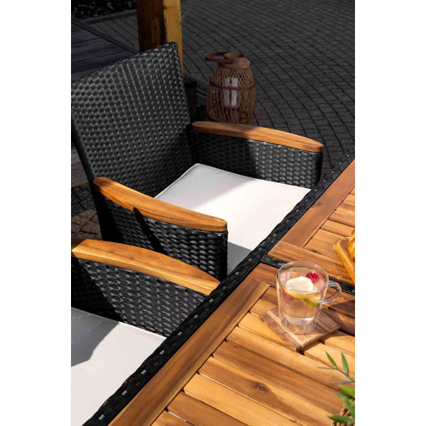 Комплект садових меблів Di Volio VERONA 6+1 Чорний/кремовий-7