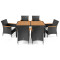 Комплект садових меблів Di Volio VERONA 6+1 Чорний/кремовий-10-thumb