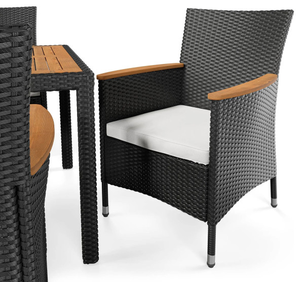 Комплект садових меблів Di Volio VERONA 6+1 Чорний/кремовий-14