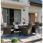 Комплект садовой мебели Di Volio VERONA 6+1 Черный/кремовый