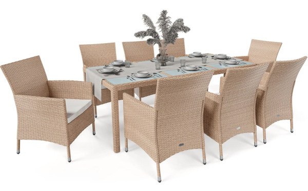 Комплект садових меблів Di Volio VERONA 8+1 Бежевий-16