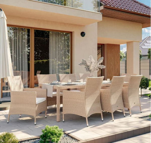 Комплект садових меблів Di Volio VERONA 8+1 Бежевий-0