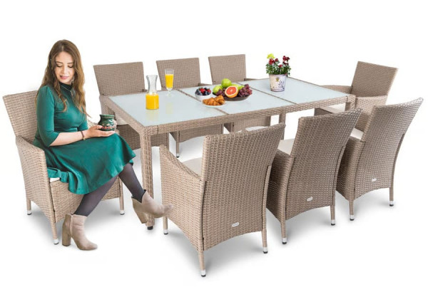 Комплект садових меблів Di Volio VERONA 8+1 Бежевий-5
