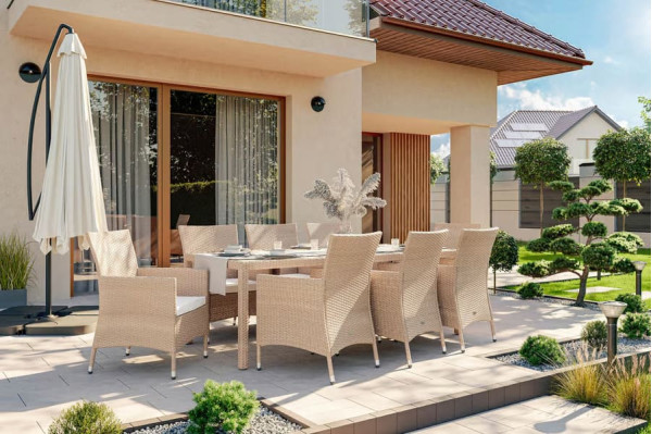 Комплект садових меблів Di Volio VERONA 8+1 Бежевий-1