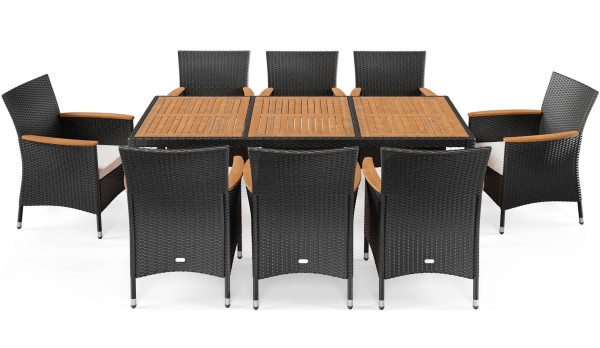 Комплект садових меблів Di Volio VERONA 8+1 Чорний/кремовий-13