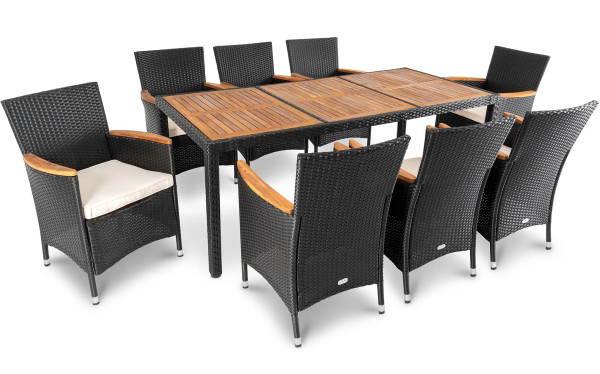 Комплект садових меблів Di Volio VERONA 8+1 Чорний/кремовий-12