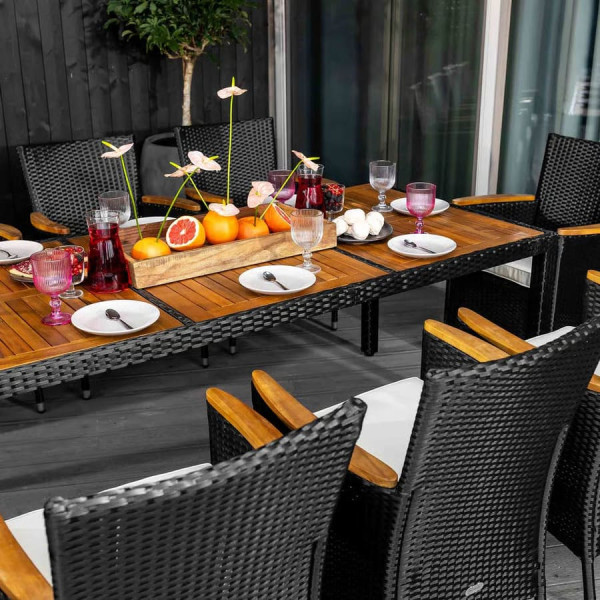 Комплект садових меблів Di Volio VERONA 8+1 Чорний/кремовий-6