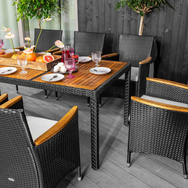 Комплект садових меблів Di Volio VERONA 8+1 Чорний/кремовий-7