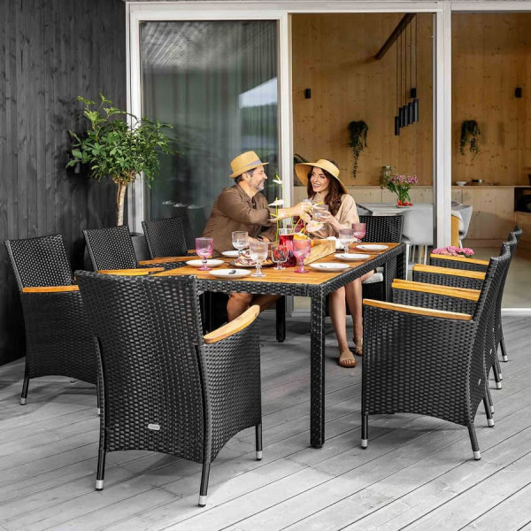 Комплект садових меблів Di Volio VERONA 8+1 Чорний/кремовий-4