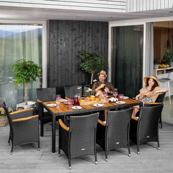 Комплект садових меблів Di Volio VERONA 8+1 Чорний/кремовий-2