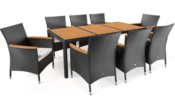 Комплект садових меблів Di Volio VERONA 8+1 Чорний/кремовий-14