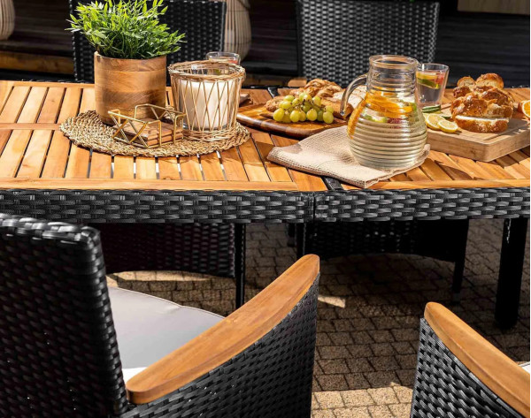 Комплект садових меблів Di Volio VERONA 8+1 Чорний/кремовий-9