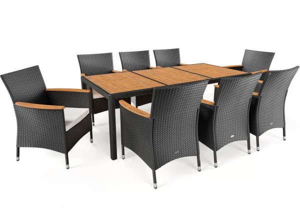 Комплект садових меблів Di Volio VERONA 8+1 Чорний/кремовий-4