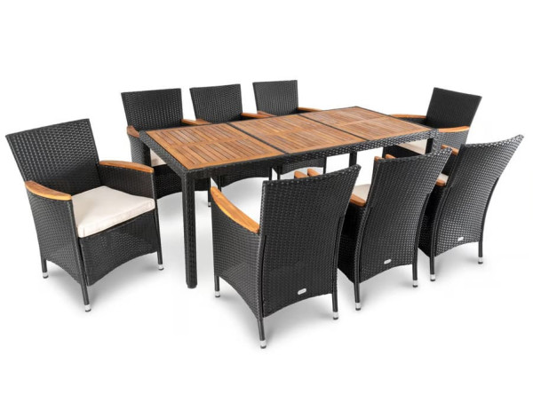 Комплект садових меблів Di Volio VERONA 8+1 Чорний/кремовий-3