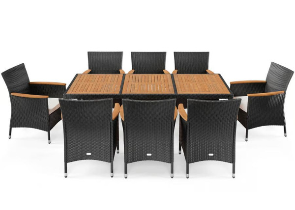 Комплект садових меблів Di Volio VERONA 8+1 Чорний/кремовий-5