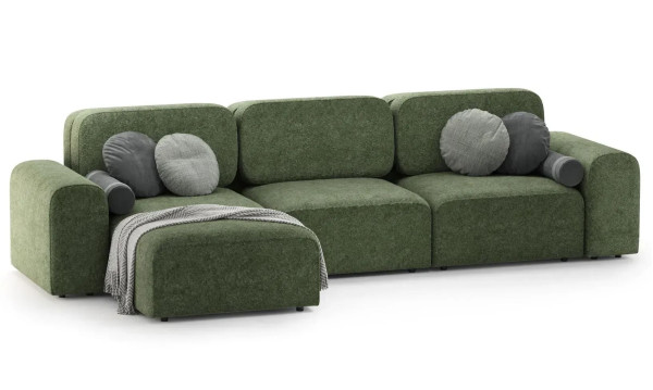 Модульний кутовий диван 3-місний Breeze Зелений-0