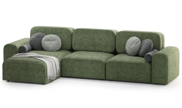 Модульний кутовий диван 3-місний Breeze Зелений-1