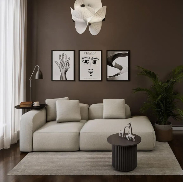 Модульний розкладний диван 2-місний Glory Бежевий-0