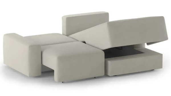 Розкладний диван кутовий 2-місний Sunset Сірий (Teddy 24)-3