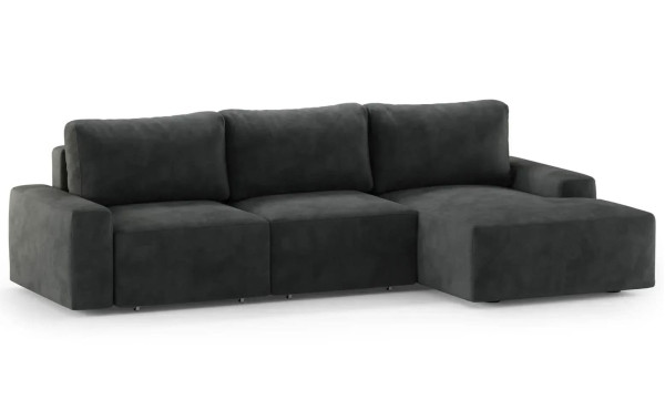 Раскладной диван угловой 3-местный Sunset Серый (Teddy 20)-0