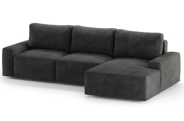 Раскладной диван угловой 3-местный Sunset Серый (Teddy 20)-2