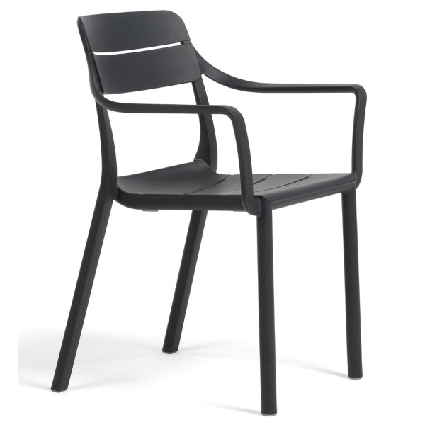 Пластиковый садовый стул Nardi CASSIA ARMCHAIR ANTRACITE-0